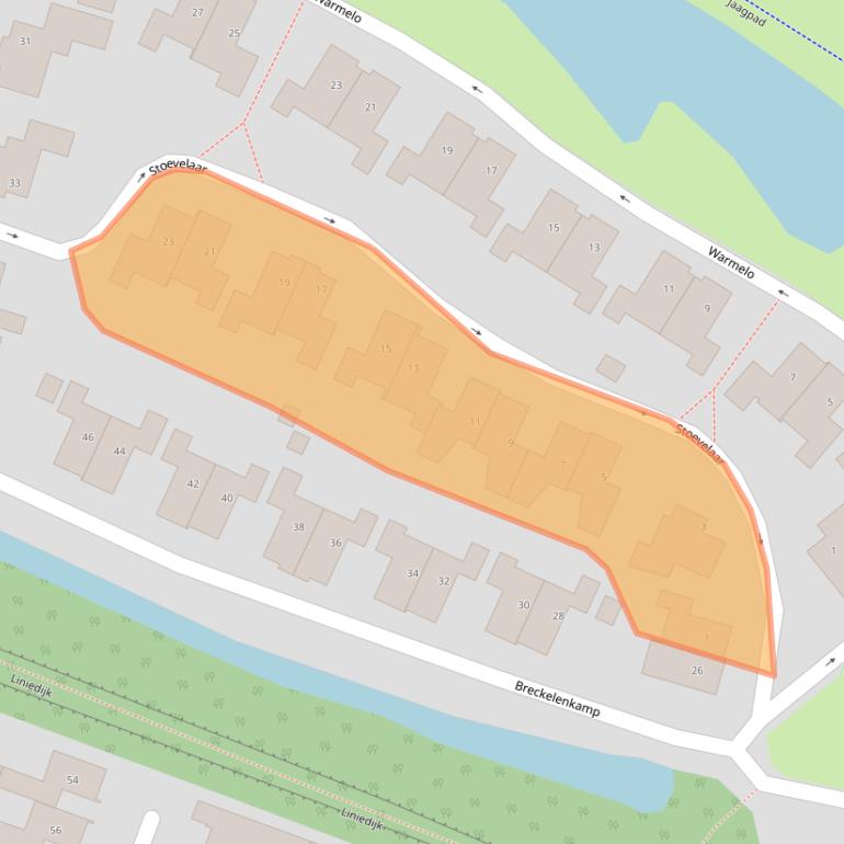 Kaart van postcodegebied 3831BK.