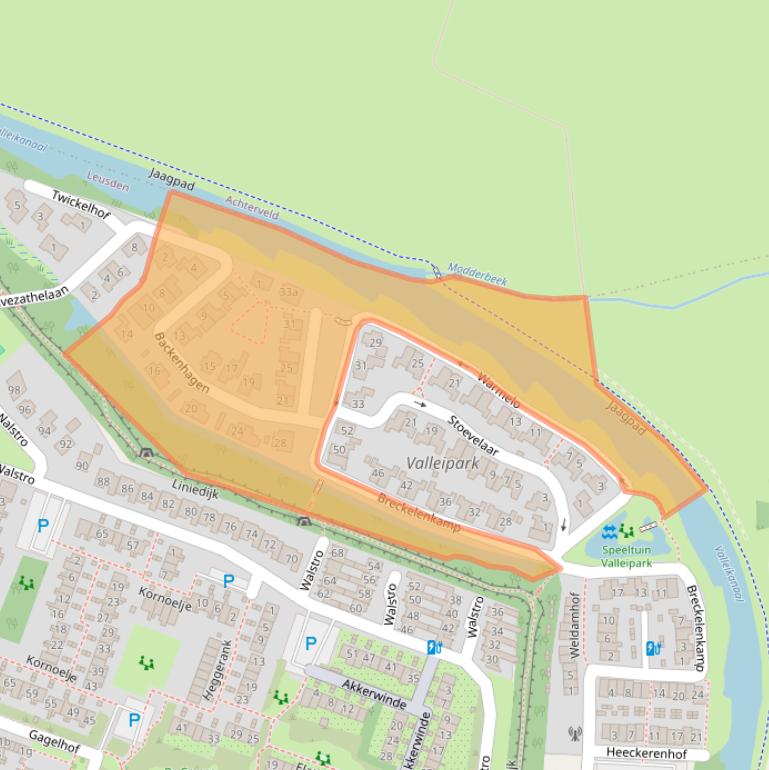Kaart van postcodegebied 3831BR.