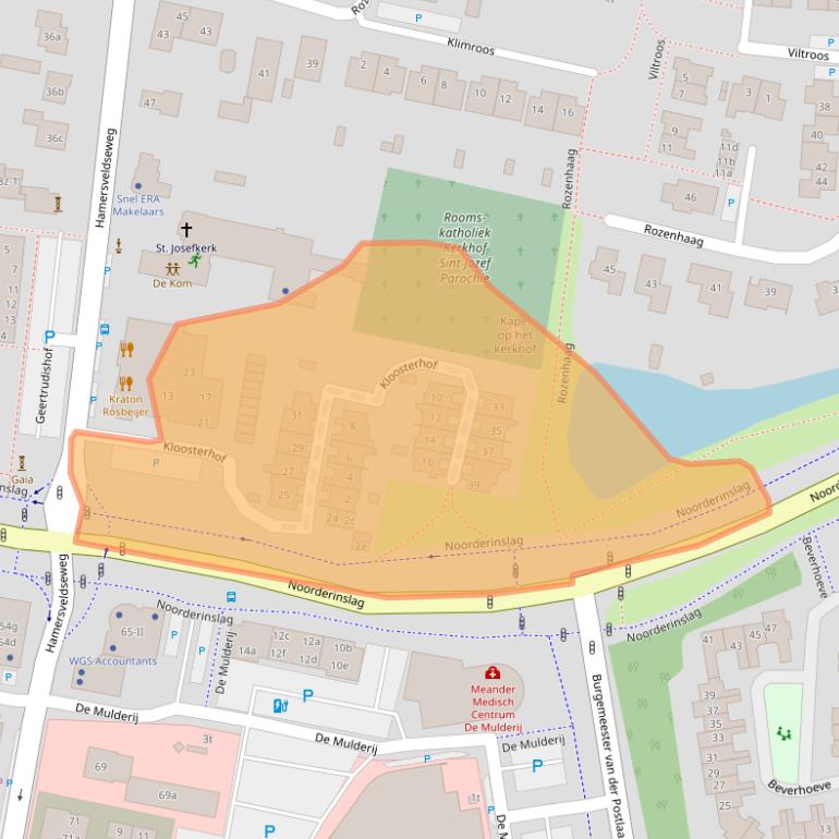 Kaart van postcodegebied 3831CL.