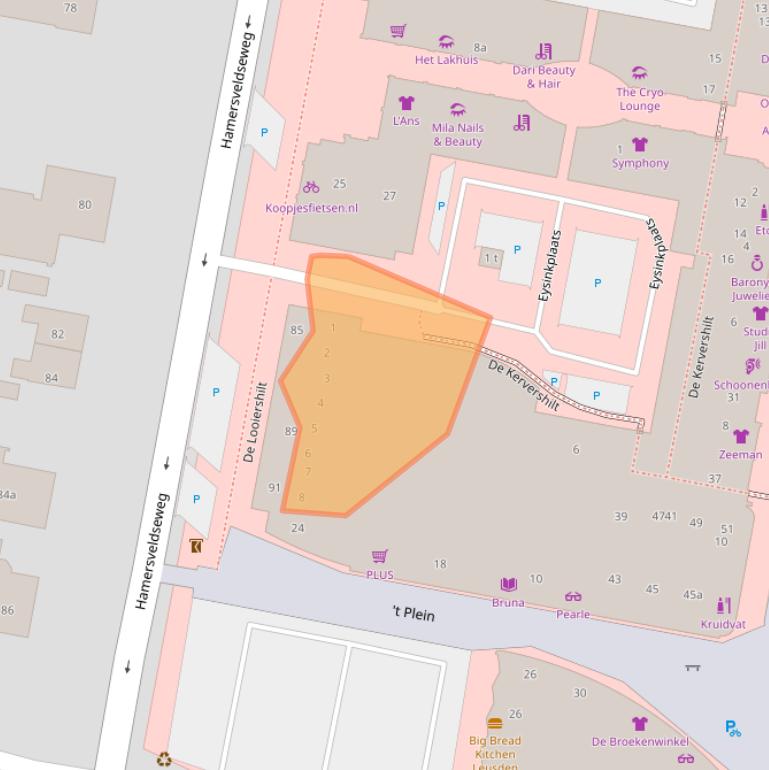 Kaart van postcodegebied 3831CN.