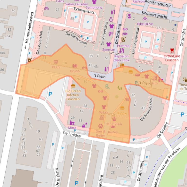 Kaart van postcodegebied 3831CR.