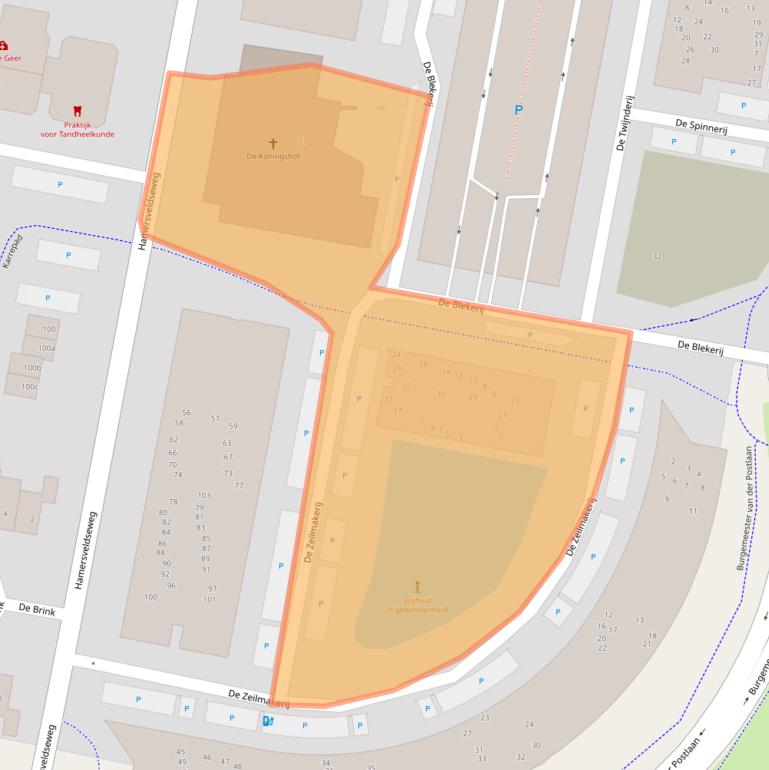 Kaart van postcodegebied 3831CT.