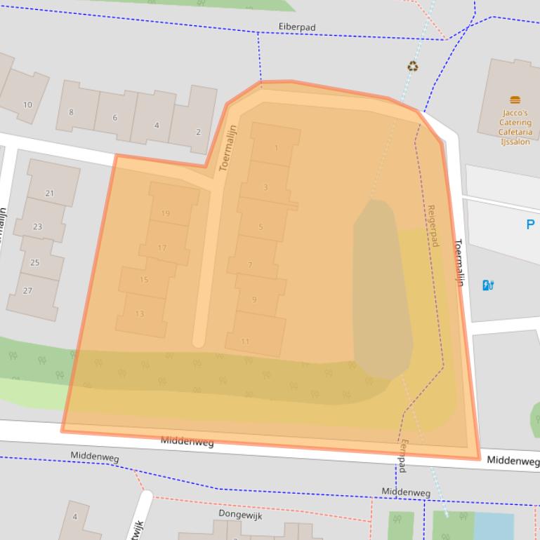 Kaart van postcodegebied 3831DA.