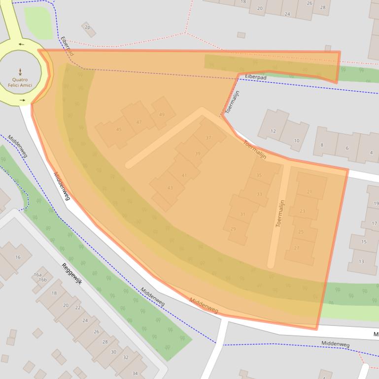 Kaart van postcodegebied 3831DB.