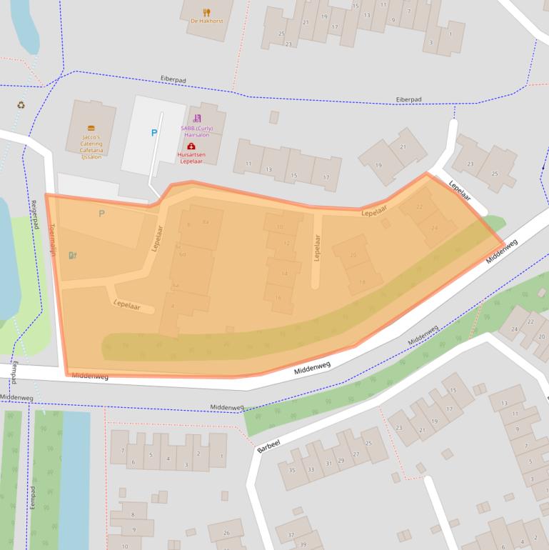 Kaart van postcodegebied 3831DE.