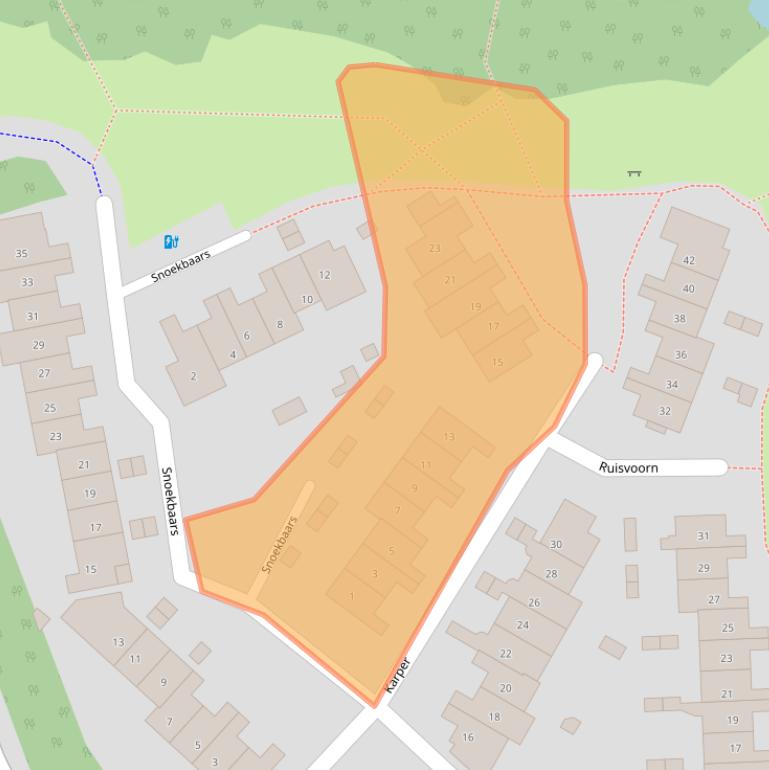 Kaart van postcodegebied 3831DG.