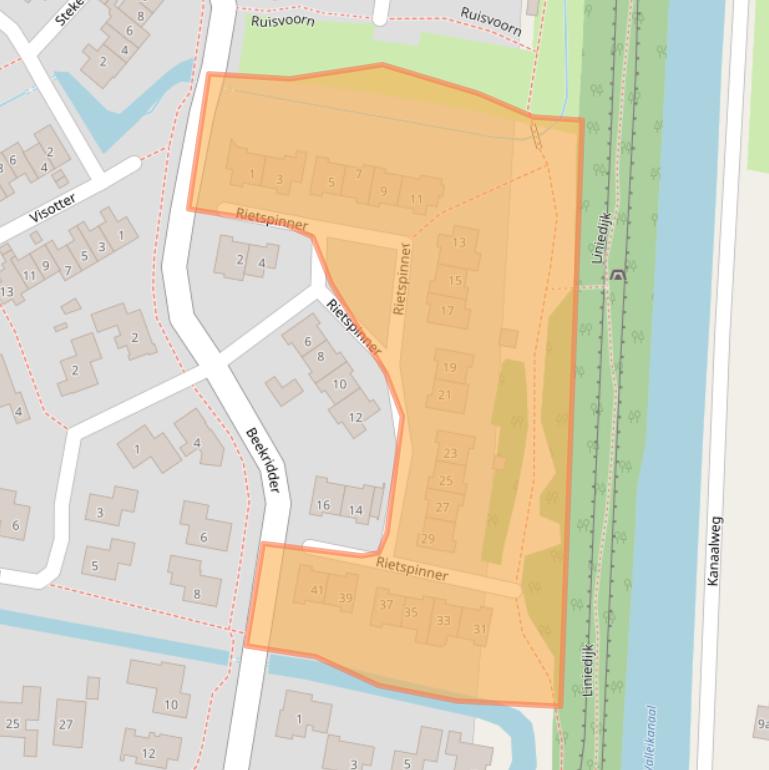 Kaart van postcodegebied 3831DP.