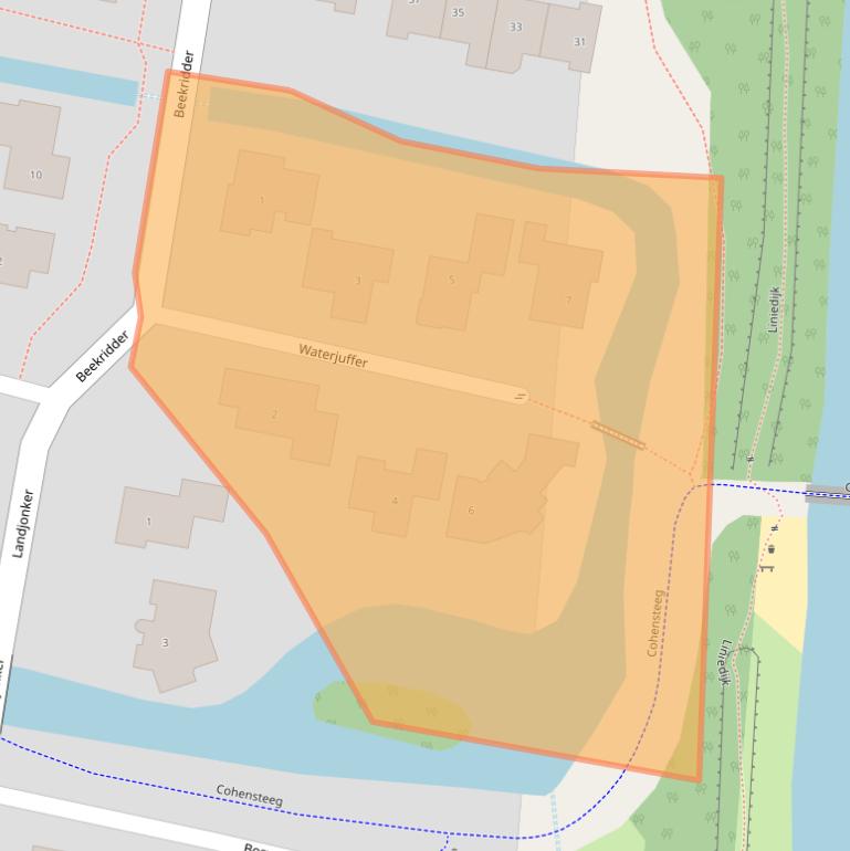 Kaart van postcodegebied 3831DS.