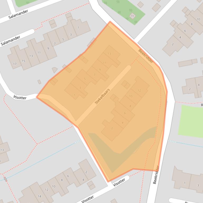 Kaart van postcodegebied 3831DW.