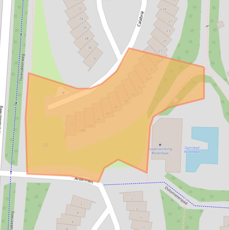 Kaart van postcodegebied 3831EC.