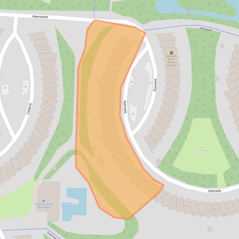 Kaart van postcodegebied 3831EG.