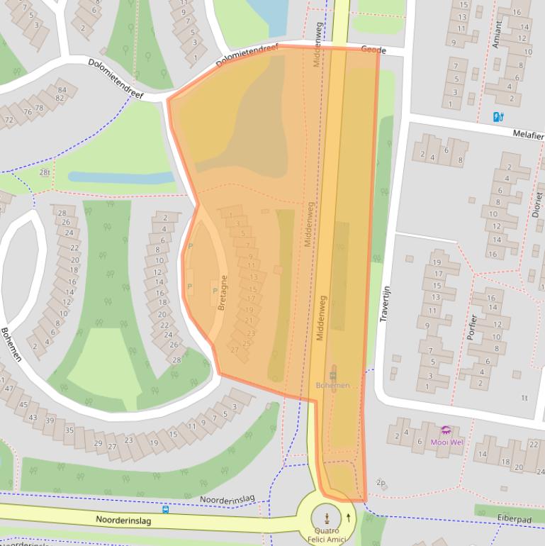 Kaart van postcodegebied 3831EM.