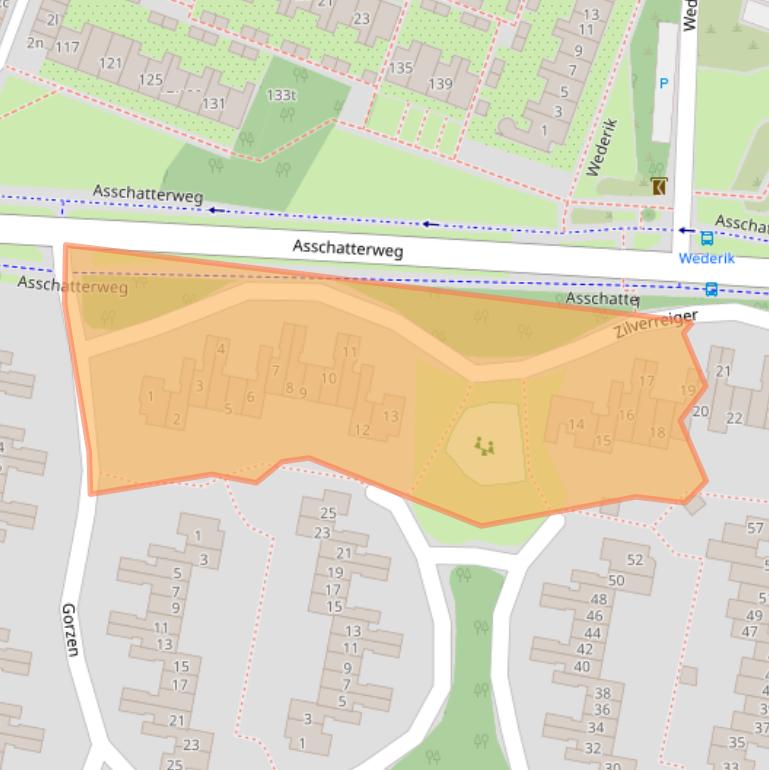 Kaart van postcodegebied 3831GA.