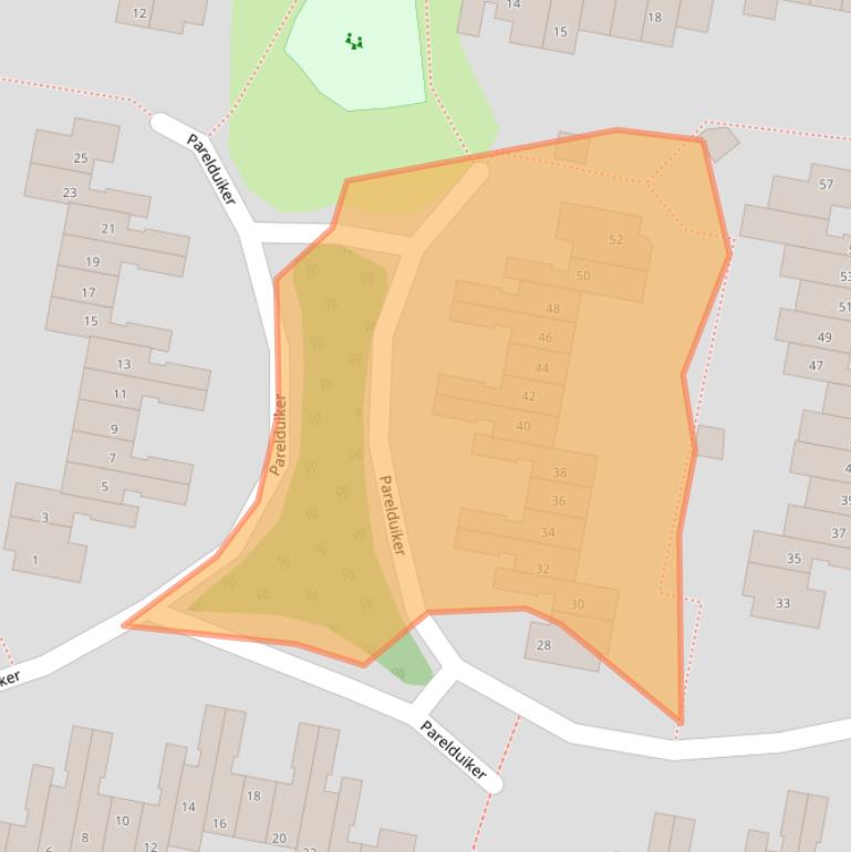 Kaart van postcodegebied 3831GJ.