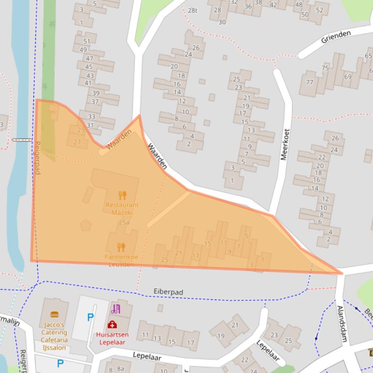 Kaart van postcodegebied 3831HA.