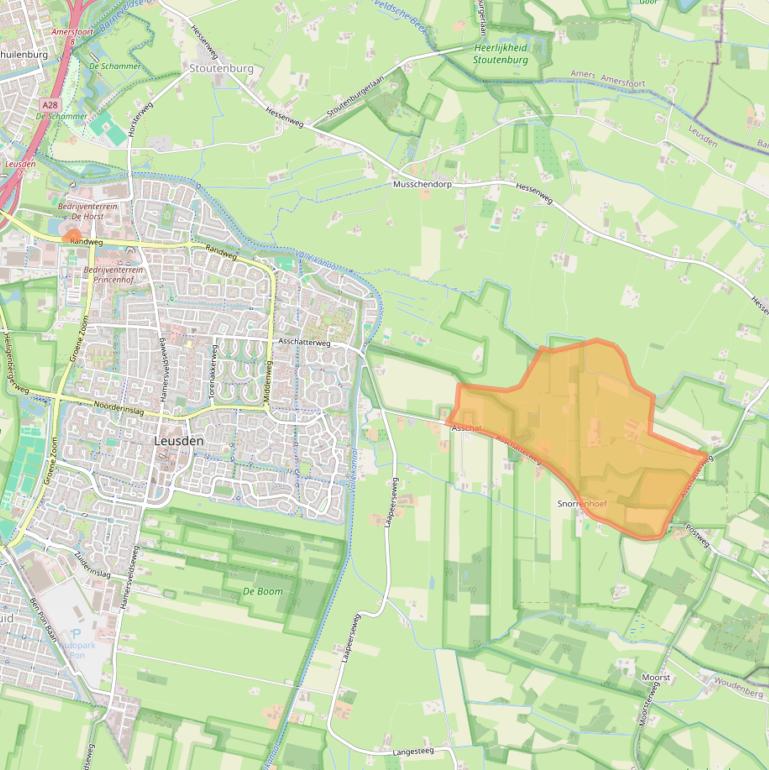 Kaart van postcodegebied 3831JP.