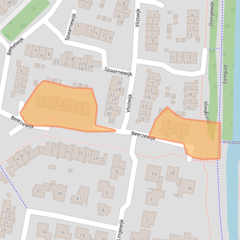 Kaart van postcodegebied 3831LB.