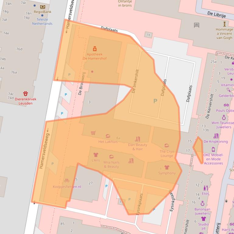 Kaart van postcodegebied 3831ND.