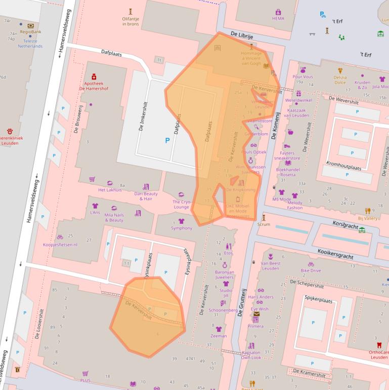 Kaart van postcodegebied 3831NK.