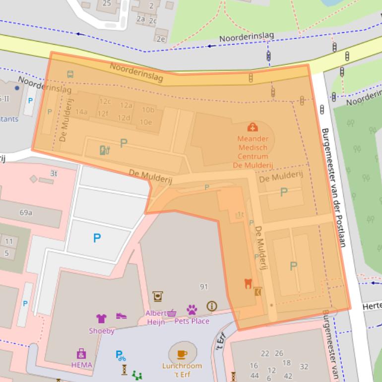 Kaart van postcodegebied 3831NV.