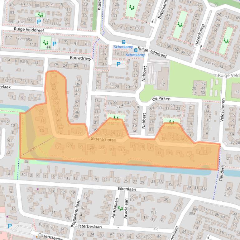 Kaart van postcodegebied 3831PC.
