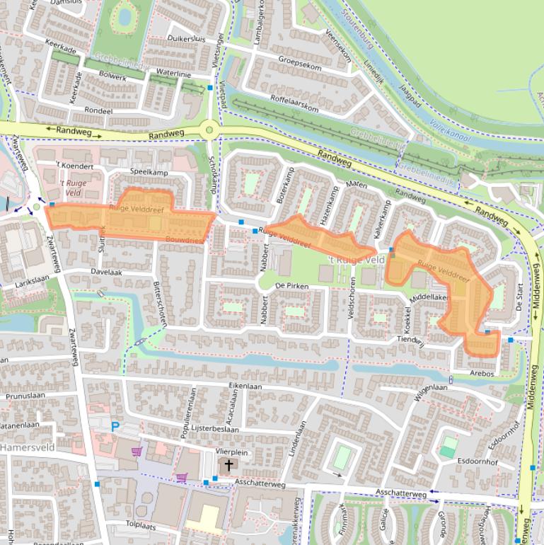 Kaart van postcodegebied 3831PG.
