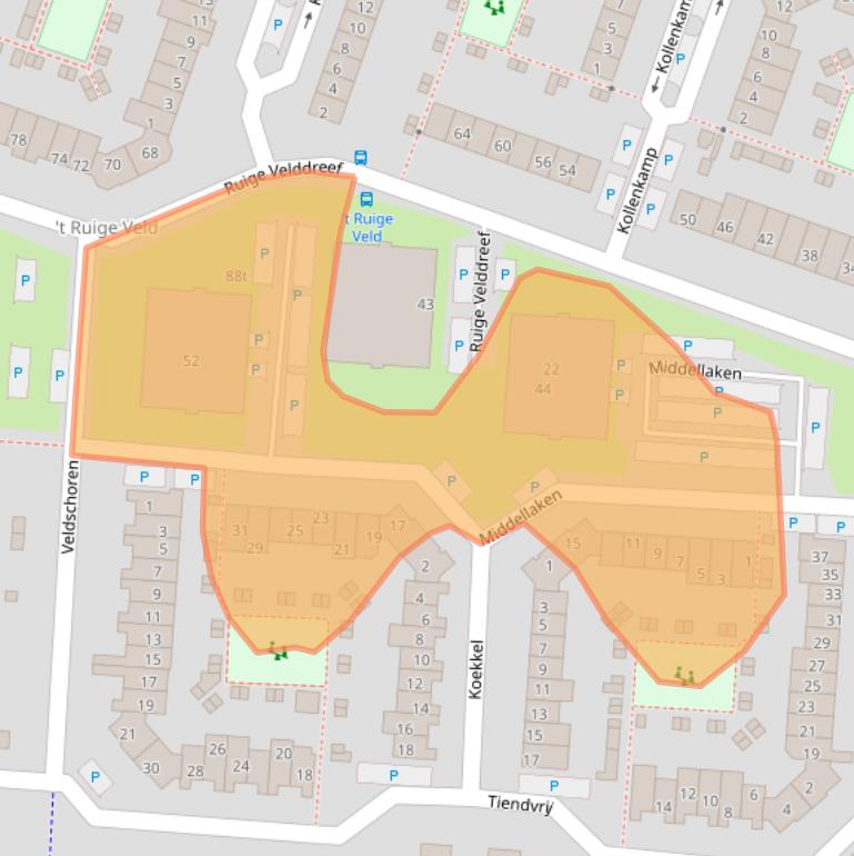Kaart van postcodegebied 3831PM.