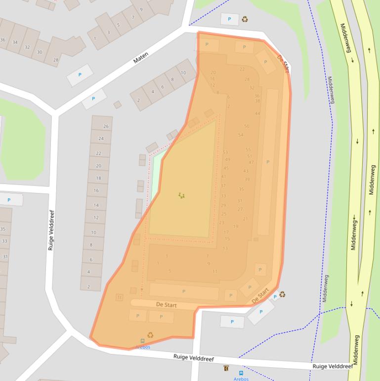 Kaart van postcodegebied 3831PV.