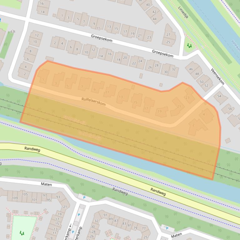 Kaart van postcodegebied 3831RJ.