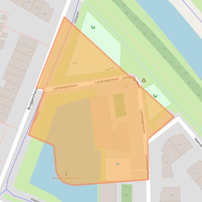 Kaart van postcodegebied 3831RN.