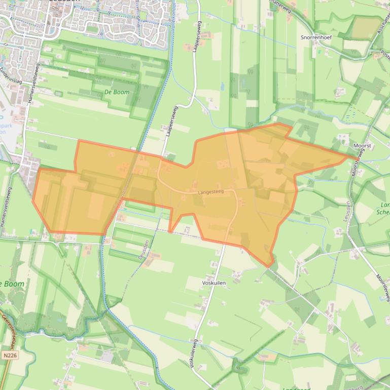 Kaart van postcodegebied 3831RZ.