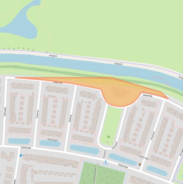 Kaart van postcodegebied 3831SJ.