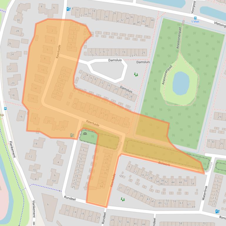 Kaart van postcodegebied 3831SN.