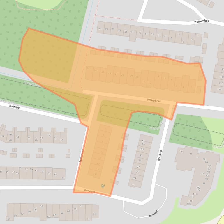 Kaart van postcodegebied 3831SR.