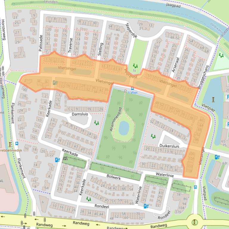 Kaart van postcodegebied 3831SV.