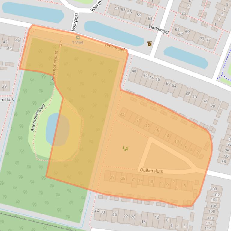 Kaart van postcodegebied 3831SW.