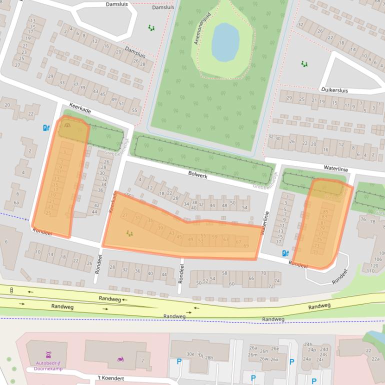 Kaart van postcodegebied 3831SX.