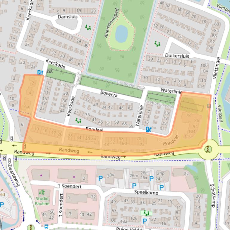 Kaart van postcodegebied 3831SZ.