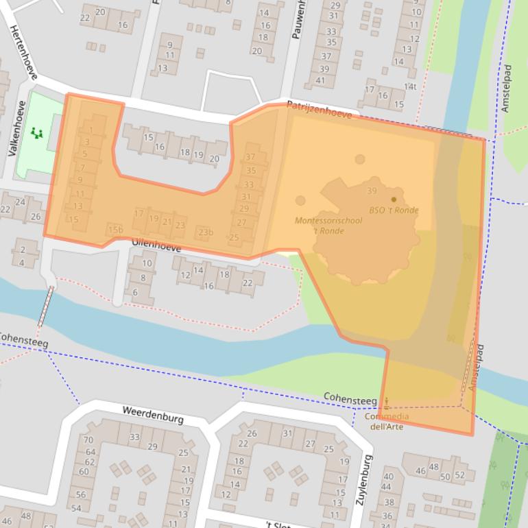 Kaart van postcodegebied 3831TX.