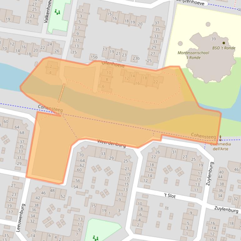 Kaart van postcodegebied 3831TZ.