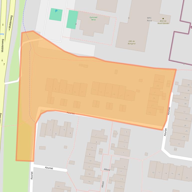 Kaart van postcodegebied 3831VV.