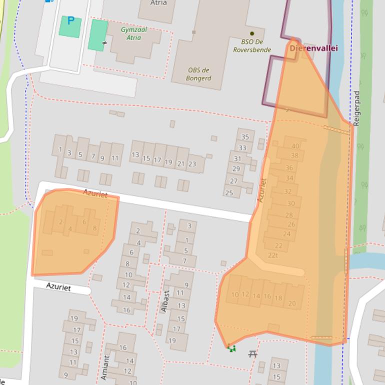 Kaart van postcodegebied 3831VW.