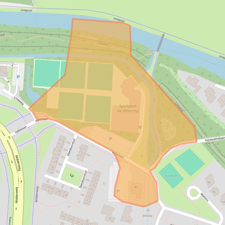 Kaart van postcodegebied 3831WE.