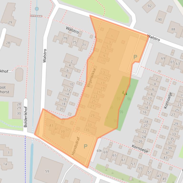 Kaart van postcodegebied 3831WG.