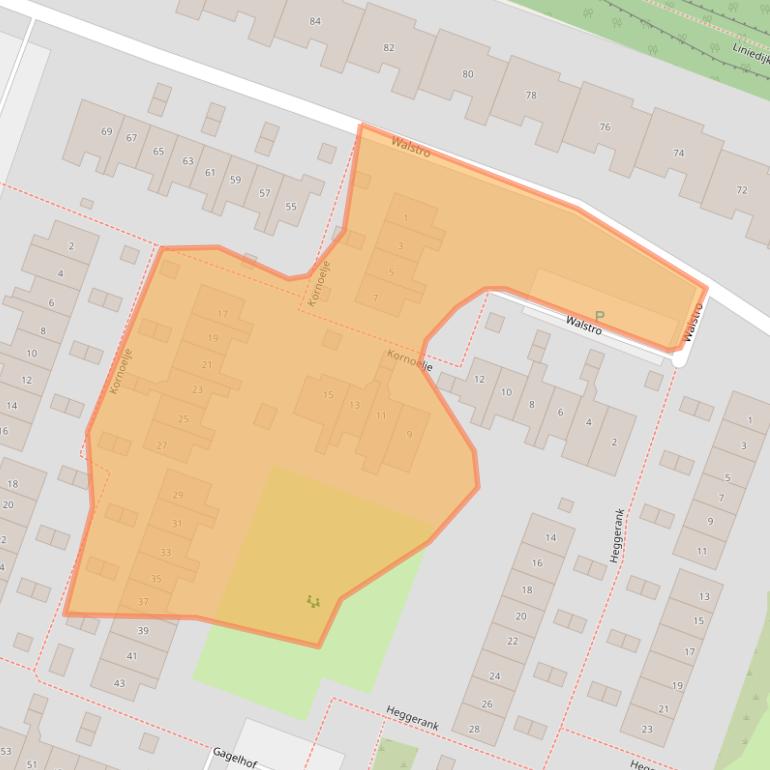 Kaart van postcodegebied 3831WJ.