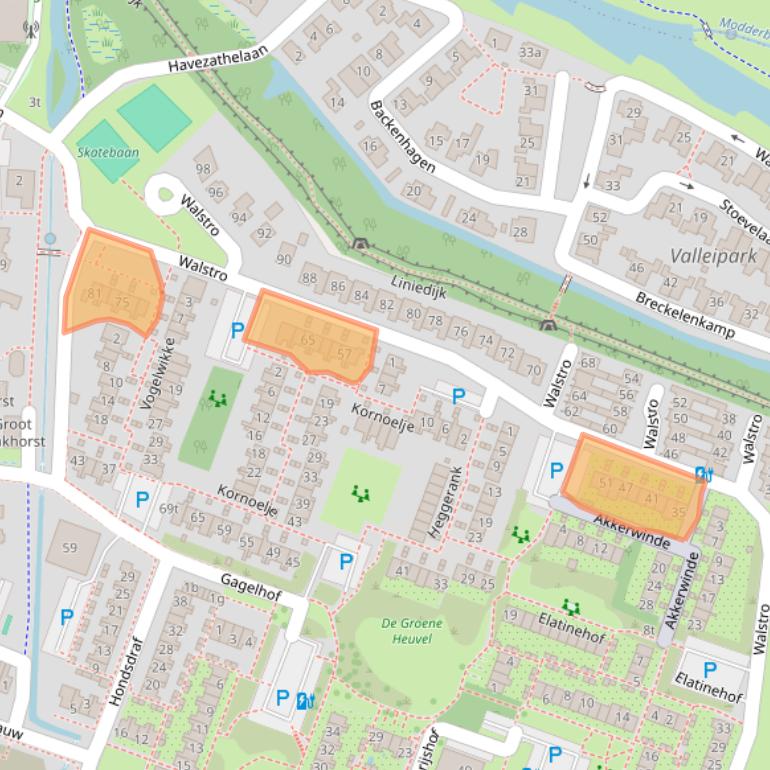 Kaart van postcodegebied 3831WV.