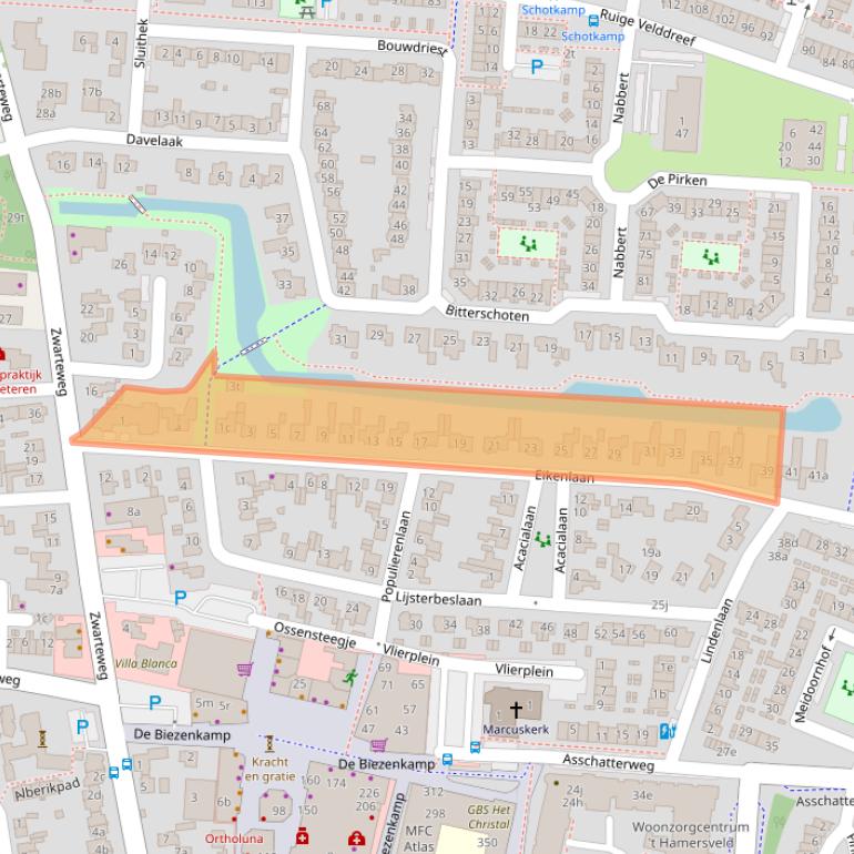 Kaart van postcodegebied 3831XD.