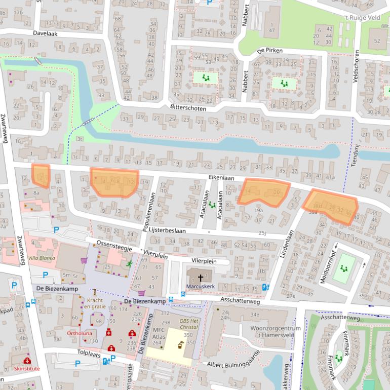 Kaart van postcodegebied 3831XG.