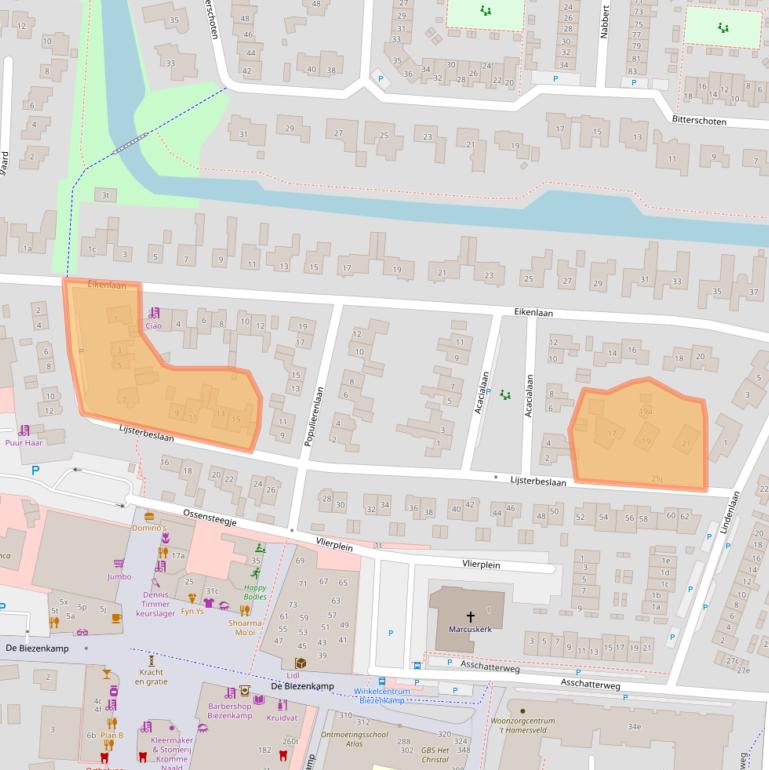 Kaart van postcodegebied 3831XJ.