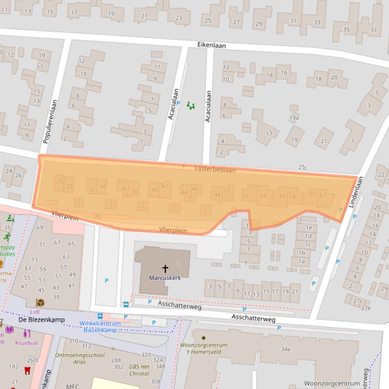 Kaart van postcodegebied 3831XL.